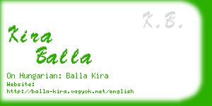 kira balla business card